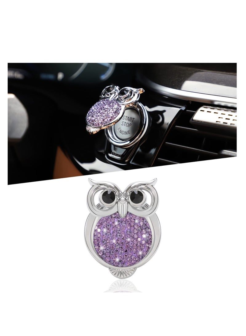 Excefore Car Push Start Button Cover, Cute Bling Crystal Car Engine Start Stop Button Cover, Car Engines Start Stop Accessories for Owl Car Interior Decoration Rhinestone Sticker - Image 1