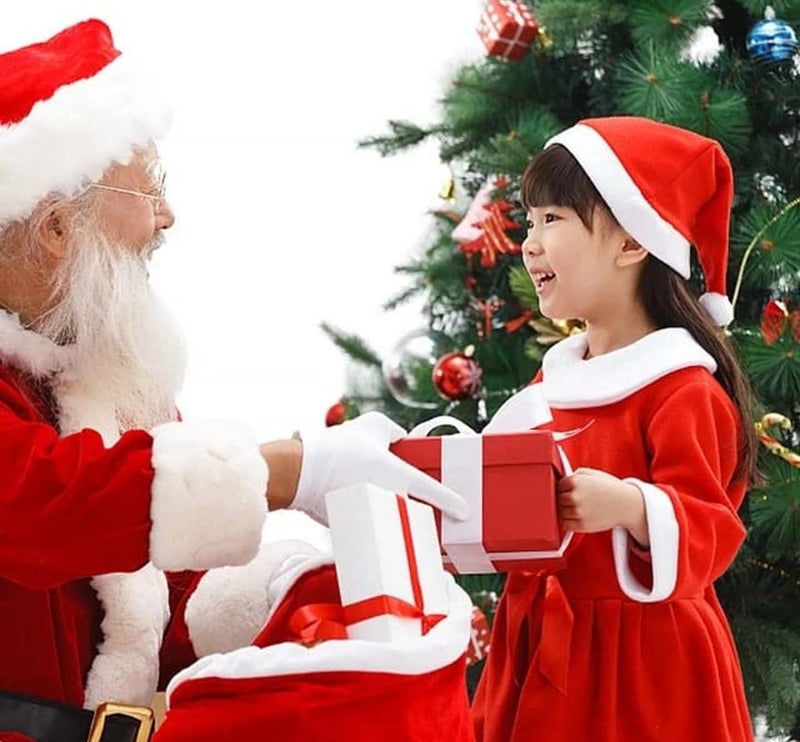 Niku Santa Claus Christmas Cap Hat for Adult & Kids | Party Pack of 12 | Comfortable Soft | Christmas Decorations - Image 3