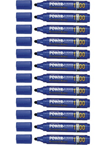 lineplus Permanent Pen 3mm Round Tip Box of 12  - Image 1
