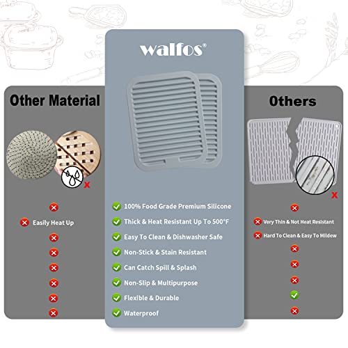 Walfos Silicone Trivets for Hot Pots and Pans - Heat Resistant Hot Pads for Kitchen Counter- Multi-Purpose & Versatile Trivet Mat - Long-Lasting & Flexible Silicone Hot Pad - Image 5