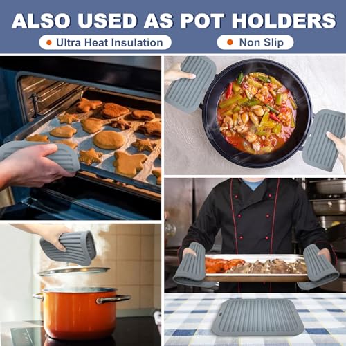 Walfos Silicone Trivets for Hot Pots and Pans - Heat Resistant Hot Pads for Kitchen Counter- Multi-Purpose & Versatile Trivet Mat - Long-Lasting & Flexible Silicone Hot Pad - Image 2