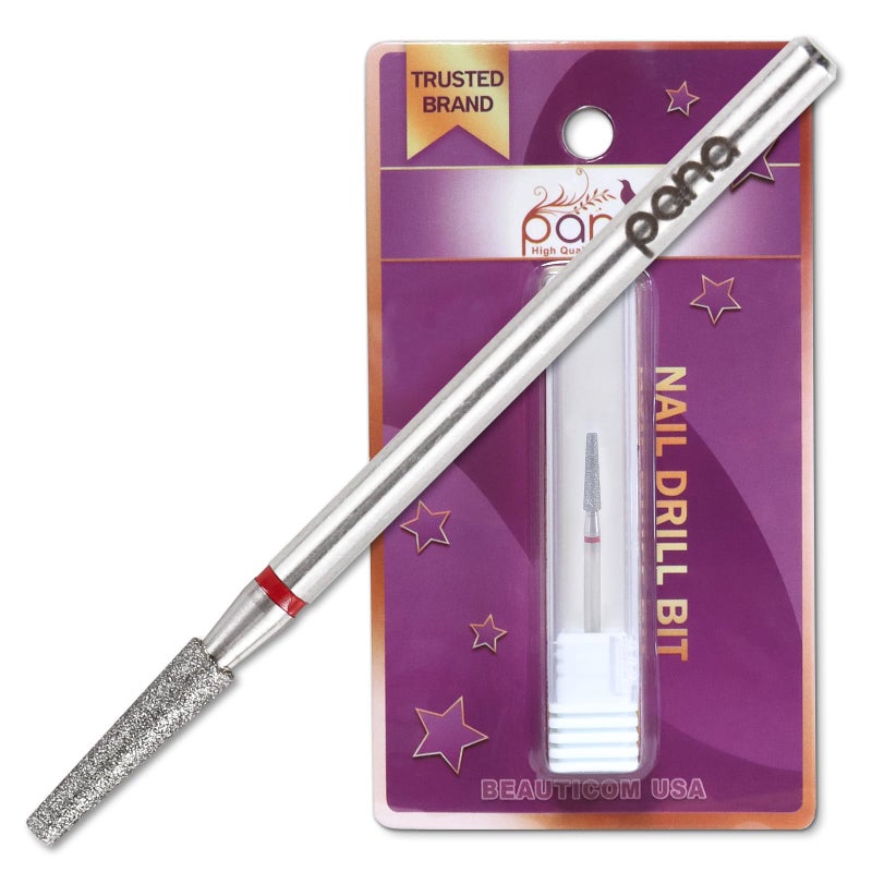 PANA 3/32â€ Diamond Nail Drill Bit (Fine Grit) - Professional Cuticle Nail Drill Bits for Acrylic Gel Nails Dry Manicure Pedicure Shape Remove Tools (Cone Bit, Style 14) - Image 1