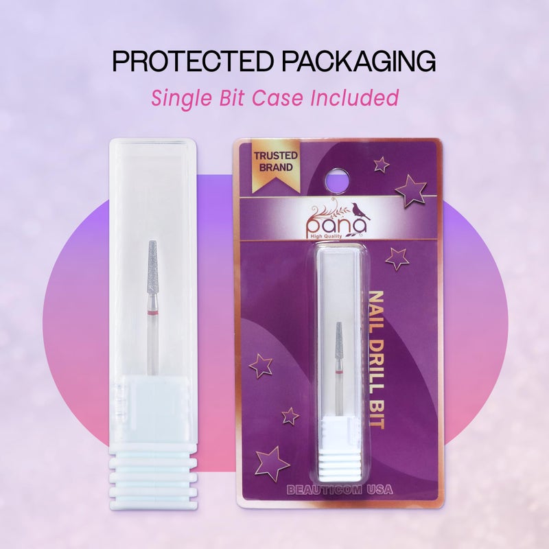 PANA 3/32â€ Diamond Nail Drill Bit (Fine Grit) - Professional Cuticle Nail Drill Bits for Acrylic Gel Nails Dry Manicure Pedicure Shape Remove Tools (Cone Bit, Style 14) - Image 4