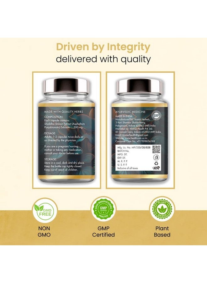 Healthcom كبسولات مستخلص شيلاجيت النقي من هيلثكوم | معزز مناعة أيورفيدي 100% لزيادة الطاقة ووظيفة الخلايا الصحية | 60 كبسولة للرجال والنساء - Image 4