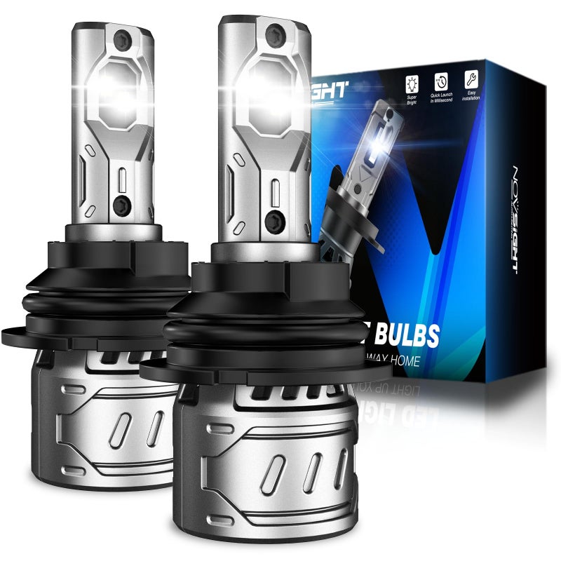NOVSIGHT 9007 Fog Light Bulbs Super Bright 9007HB5 Fog Bulbs Dual Beam With Cooling Fan 3Min Fast Installation Plug and Play 6500K White Pack of 2 - Image 2