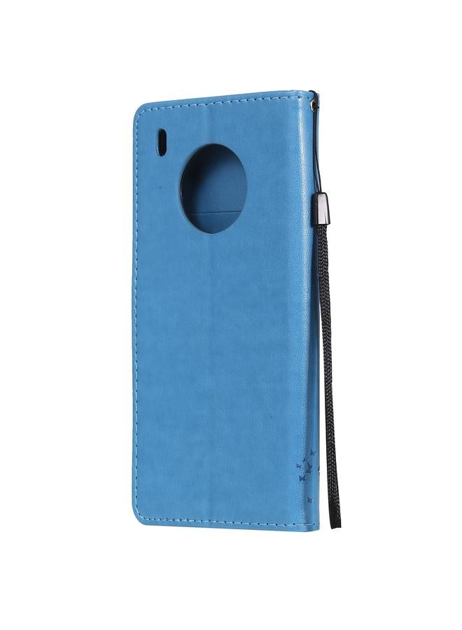 اس-توب جراب لهاتف Huawei Y9a بنقشة شجرة وقطة مطبوعة أفقيًا من جلد البولي يوريثان مع حامل وفتحات للبطاقات ومحفظة وحبل تعليق - Image 3