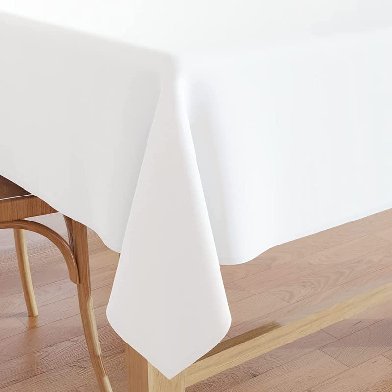 BIRDWING Plain Rectangular Cotton Tablecloth for 4 to 6 Seater Large Dining Table 42X65 Inch(6 ft. Long, White, Pack of 1) Absorbent Heavy Party Fabric for Home Restaurant Banquet & Hotel - Image 1