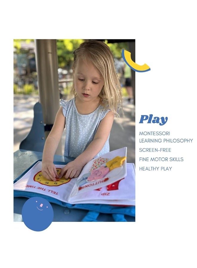 TAVVA My Quiet Book - Toddler Travel Toys for Age 1 2 3 4, Airplane Activities for Toddlers 1-3 with 10 Activities, Montessori Busy Book for Toddlers 1-3, Toys for 2 Year Old Girl & Boy with Belongs to Tag - Image 1
