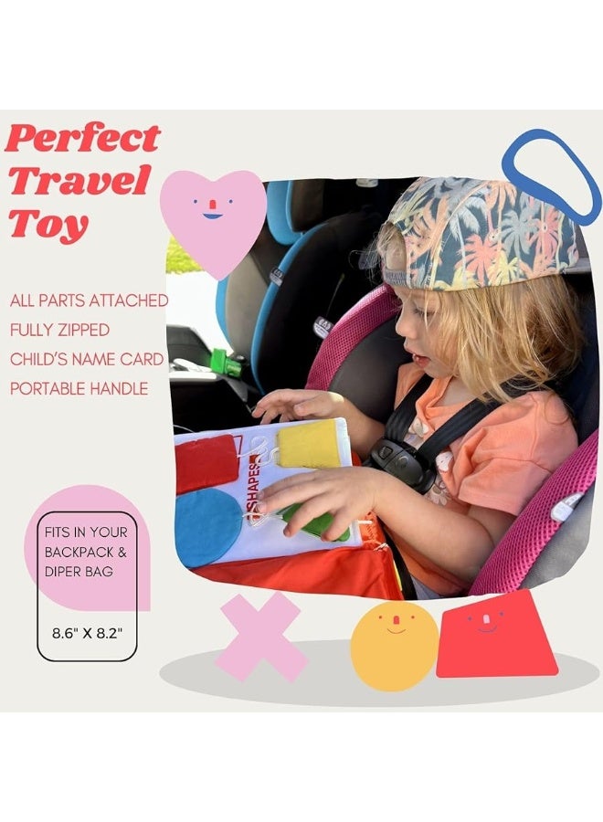 TAVVA My Quiet Book - Toddler Travel Toys for Age 1 2 3 4, Airplane Activities for Toddlers 1-3 with 10 Activities, Montessori Busy Book for Toddlers 1-3, Toys for 2 Year Old Girl & Boy with Belongs to Tag - Image 3