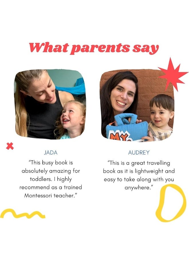 TAVVA My Quiet Book - Toddler Travel Toys for Age 1 2 3 4, Airplane Activities for Toddlers 1-3 with 10 Activities, Montessori Busy Book for Toddlers 1-3, Toys for 2 Year Old Girl & Boy with Belongs to Tag - Image 5