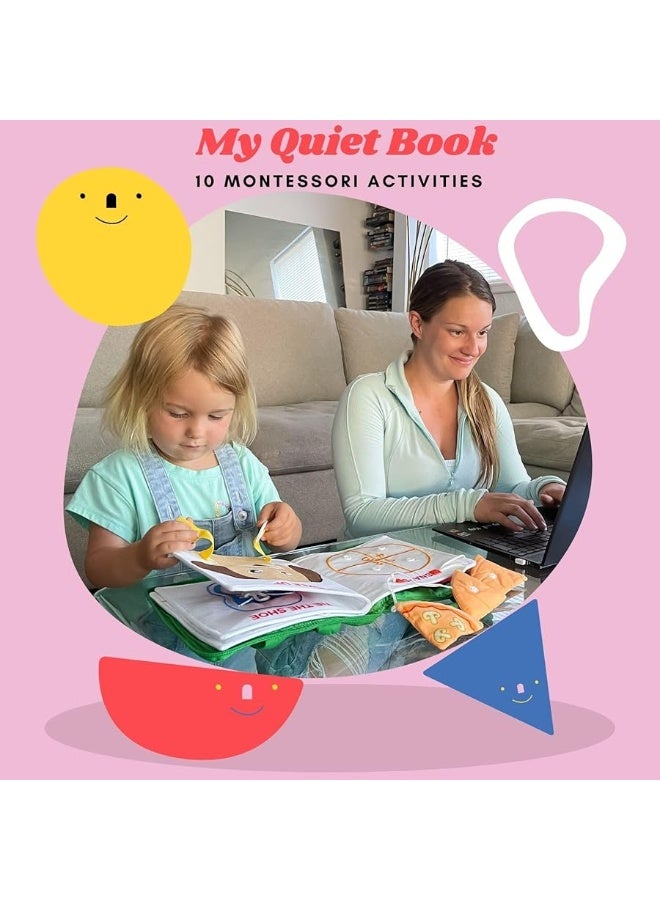 TAVVA My Quiet Book - Toddler Travel Toys for Age 1 2 3 4, Airplane Activities for Toddlers 1-3 with 10 Activities, Montessori Busy Book for Toddlers 1-3, Toys for 2 Year Old Girl & Boy with Belongs to Tag - Image 2