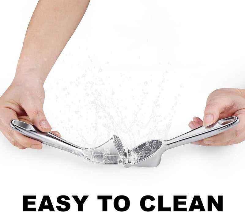 Honsen Garlic Press Easy to Squeeze and Clean, Zinc Alloy Garlic Mincer & Crusher with Soft Easy-Squeeze Ergonomic Handle - Image 4