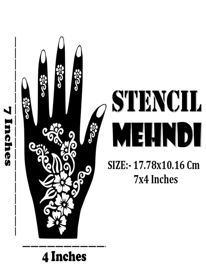 Komstec Trendy Henna Art for Hands Mehndi Stencil Sticker for Palm and Finger One Set for Both Hand - Image 3