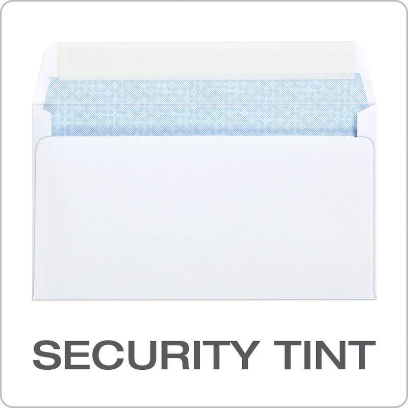 Quality Park #6 3/4 Self-Seal Security Envelopes, Security Tint and Pattern, Redi-Strip Closure, 24-lb White Wove, 3-5/8 x 6-1/2, 100/Box (QUA10417) - Image 2