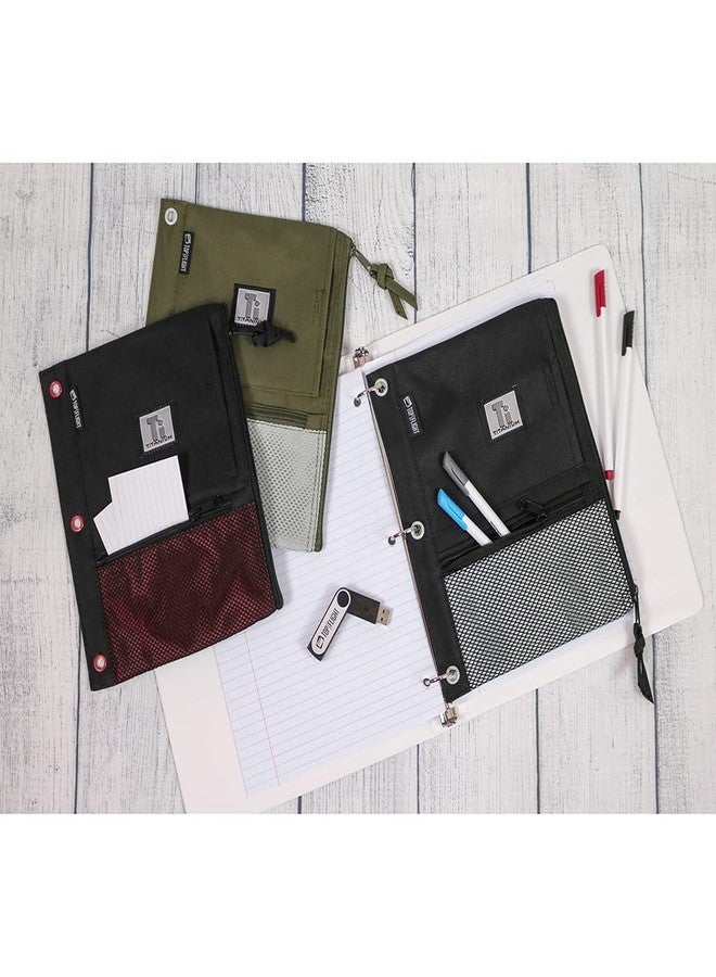 Titanium Top Flight Titanium Zipper Pencil Pouch with 4 Pockets, 8.125 x 9.75 Inches, 1 Pouch, Color May Vary (43049) - Image 4