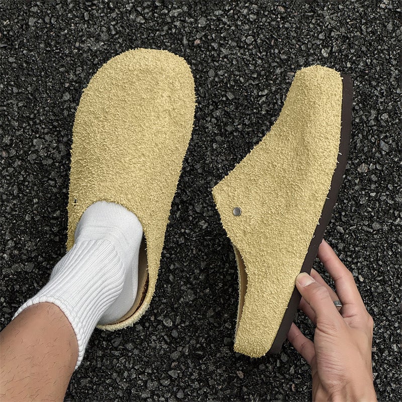 Soft-Soled Retro Non-Slip Half-Slip Sandals, Fashionable And Casual Thick-Soled Korean Style Boken Shoes 45370 Lemon Yellow-J - Image 4
