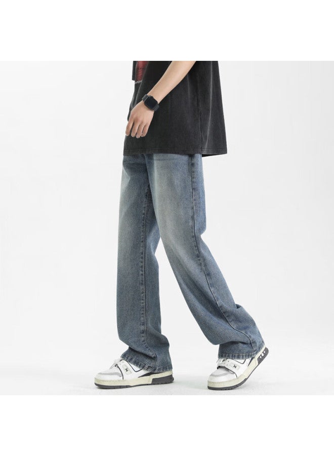 Maybeyond Men's Summer High Waist Slim Fit Flared Jeans Ma27 Vintage Blue L - Image 4