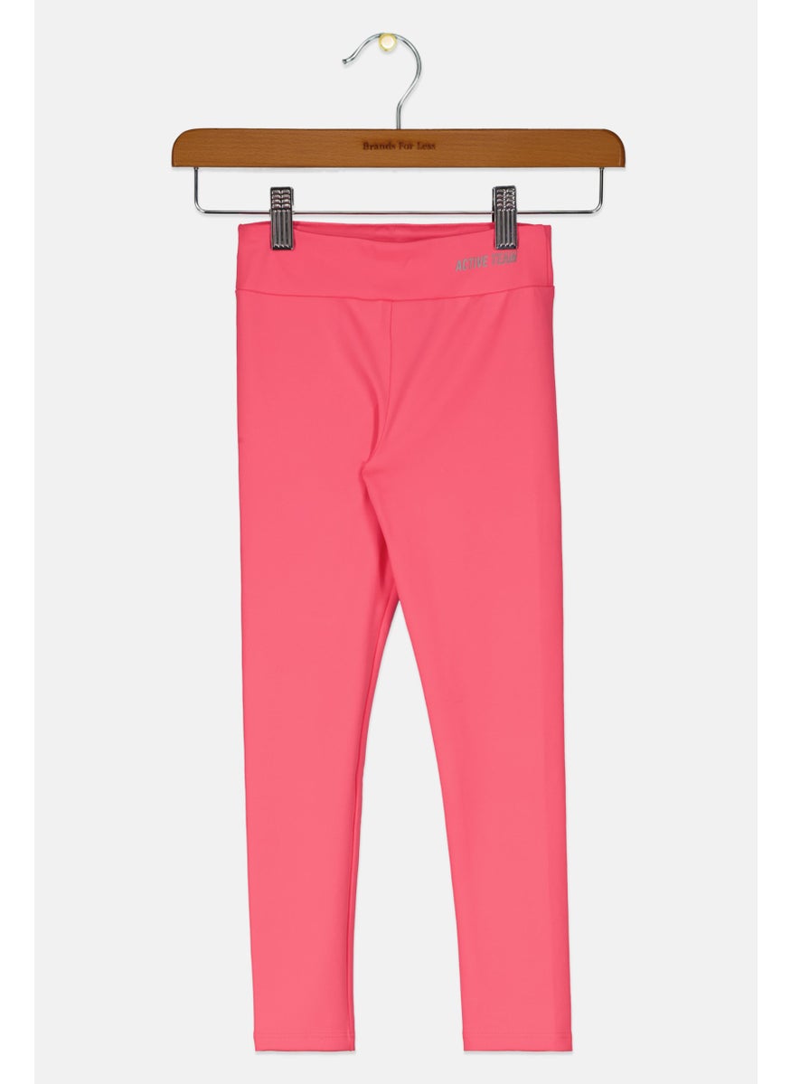 Lefties Kids Girl Sportswear Graphic Print Leggings, Fuchsia  - Image 1
