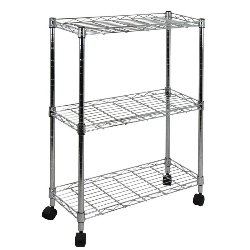 Oceanstar 3Tier Shelving AllPurpose Utility Cart Chrome
