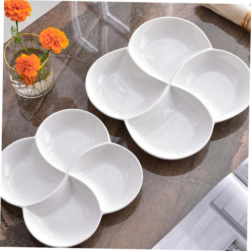 LABRIMP MultiGrid Snack Plate Versatile Dried Fruit Storage Tray and Food Serving Platter for Parties Candies Holder Snack Serving Plate White  - Image 5