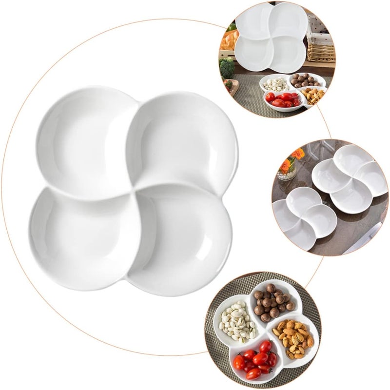 LABRIMP MultiGrid Snack Plate Versatile Dried Fruit Storage Tray and Food Serving Platter for Parties Candies Holder Snack Serving Plate White  - Image 3