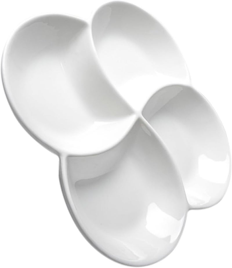 LABRIMP MultiGrid Snack Plate Versatile Dried Fruit Storage Tray and Food Serving Platter for Parties Candies Holder Snack Serving Plate White  - Image 1