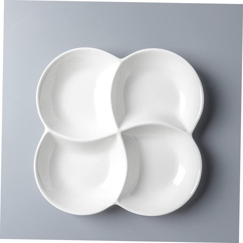 LABRIMP MultiGrid Snack Plate Versatile Dried Fruit Storage Tray and Food Serving Platter for Parties Candies Holder Snack Serving Plate White  - Image 4
