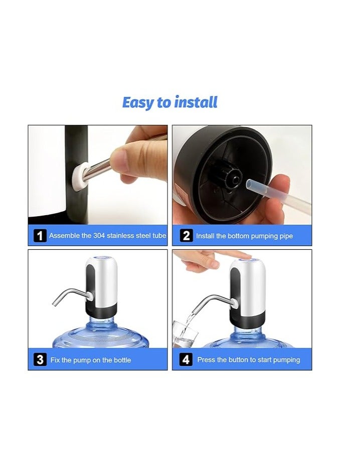 5 Gallon Water Bottle Pump, USB Charging Portable Electric Water Pump for for for 2-5 Gallon Jugs USB Charging Portable Water Dispenser for Office, Home, Camping, Kitchen and etc - Image 4