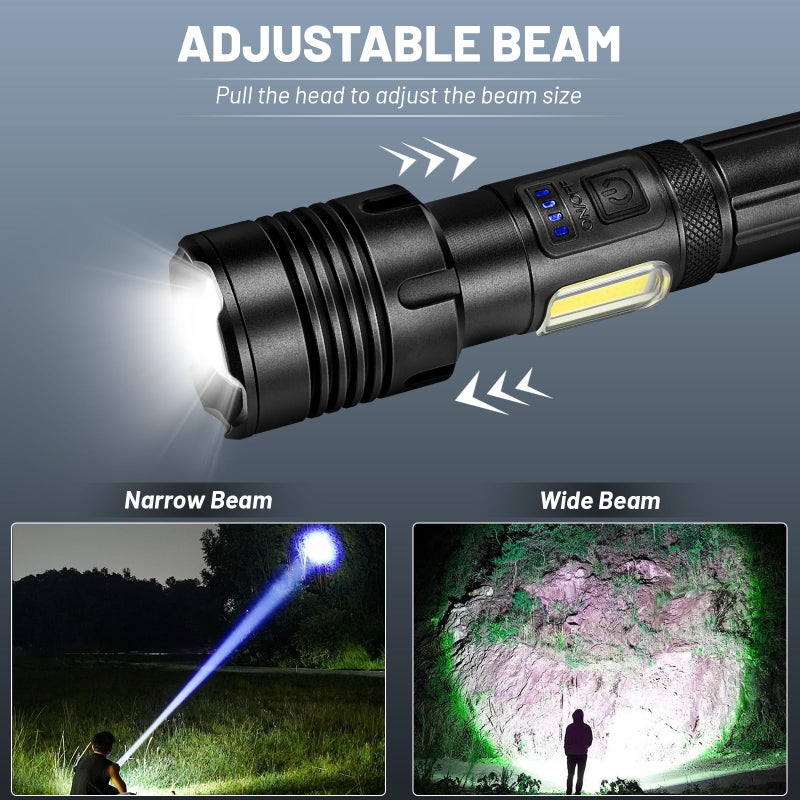 azamine Rechargeable Flashlights High Lumens, 990000LM Bright Flashlight Î’attery Include, Adjustable LED Flashlight 7 Modes, IPX7 Waterproof Handheld Flash Light for Home, Camping, Emergencies - Image 5