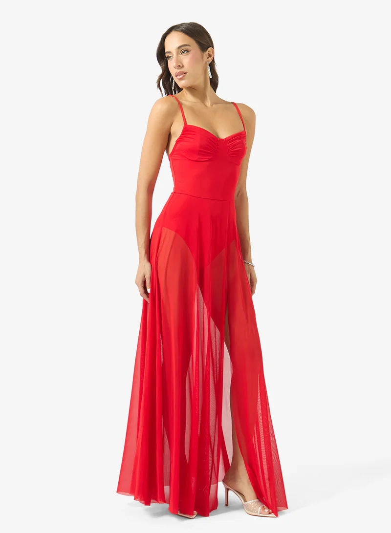 جينجر فستان ضيق بخصر كورست وخط