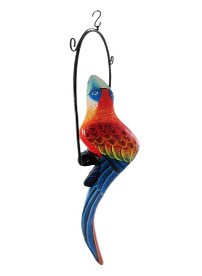 Things2Die4 30 Inch Hand Painted Wooden Toucan Bird Hanging Statue Red / Blue - Image 2