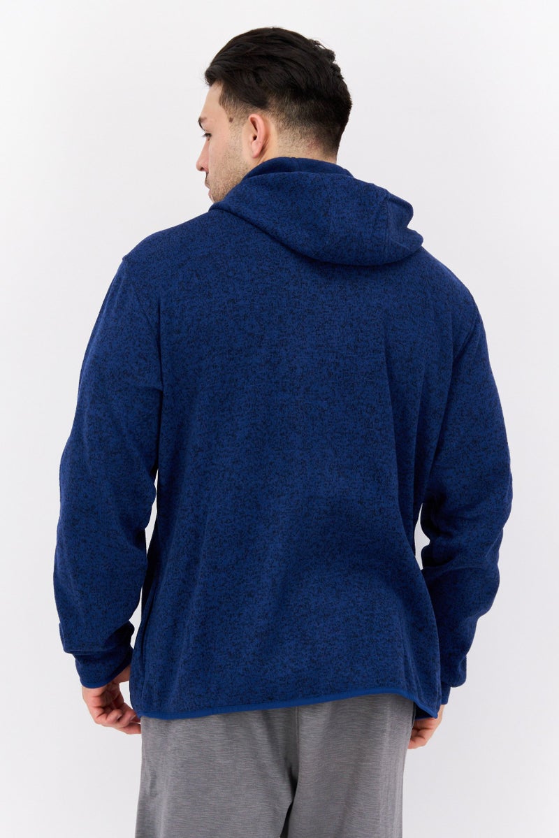 Hurley Men Hooded Long Sleeve Brand Logo Sweatshirt, Navy - Image 4