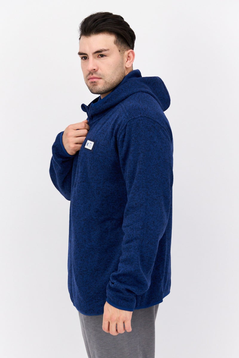 Hurley Men Hooded Long Sleeve Brand Logo Sweatshirt, Navy - Image 2