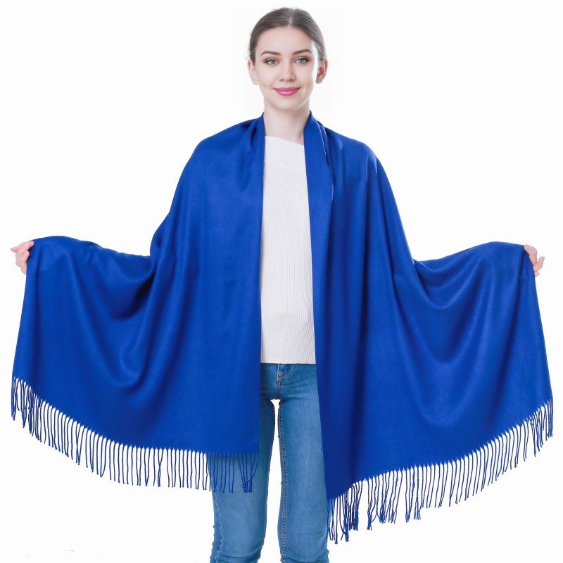 vimate Pashmina Shawl Wrap-Royal Blue Pashmina Scarfs for Women wedding guest evening dresses(Royal Blue) - Image 3