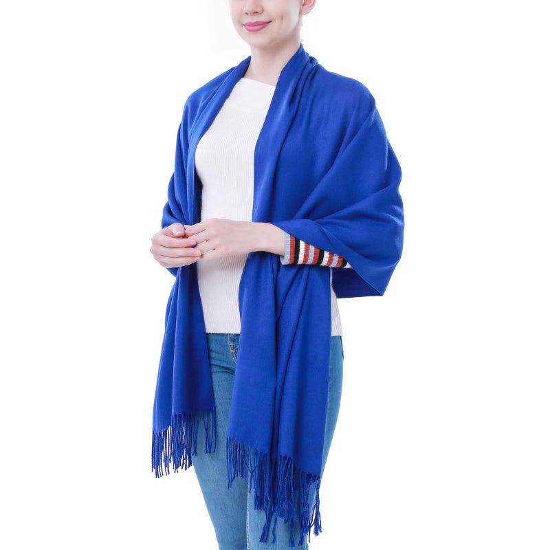 vimate Pashmina Shawl Wrap-Royal Blue Pashmina Scarfs for Women wedding guest evening dresses(Royal Blue) - Image 1