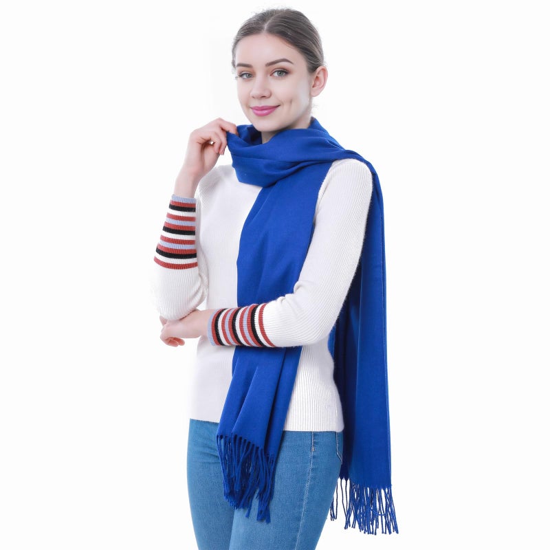 vimate Pashmina Shawl Wrap-Royal Blue Pashmina Scarfs for Women wedding guest evening dresses(Royal Blue) - Image 4