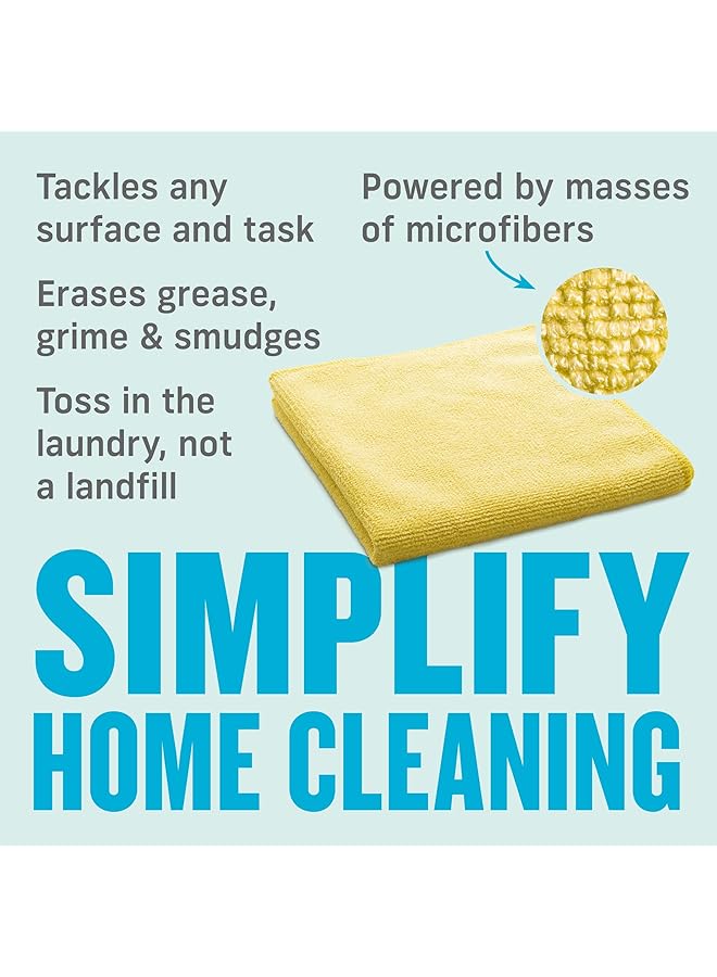 erorex Microfiber Cloth World'S Leading Premium Microfiber Cleaning Cloth Twice As Durable As Competition 1 Year Guarantee Ideal For Kitchen Countertops Sinks And Bathrooms Yellow 2 Pack - Image 3