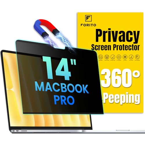 FFORITO F FORITO Magnetic Privacy Screen Protector Compatible with MacBook Pro 14 inch (2025-2021, M5 M4 M3 M2 M1 Pro Max), Removable 360° Anti Peeping Anti Blue Light Anti Glare Laptop Privacy Screen Shield - Image 1