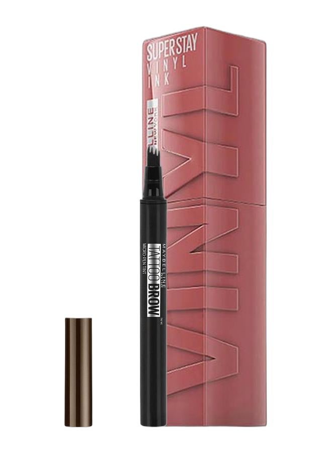 MAYBELLINE NEW YORK Tattoo Brow Tint Deep Brown & Super Stay Vinyl Ink Longwear Transfer Proof Liquid Matte Lipstick 35 Cheeky Bundle - Image 1
