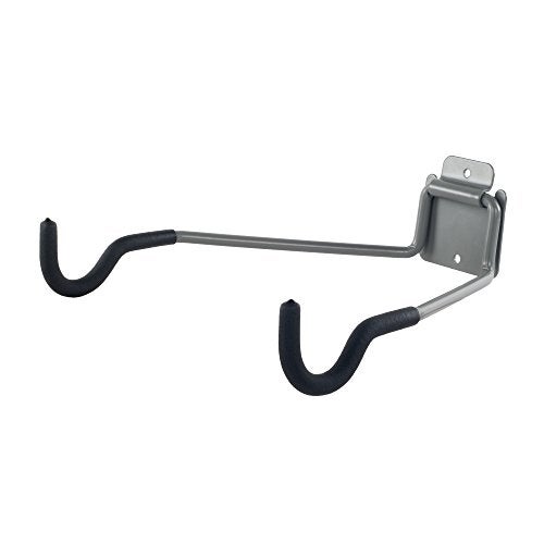 Stalwart Bike Wall Mount - EVA Foam Padded Bicycle Hooks with 50lb Capacity - Flip-Up Garage Bicycle Rack for Mountain, Road, and Kids Bikes by Rad Sportz, Silver, Black - Image 1