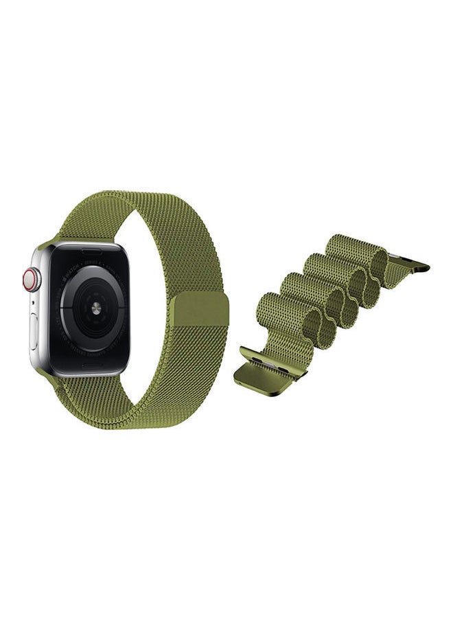NIBEMINENT - Milanese Replacement Band for Apple Watch Grass Green - Image 1