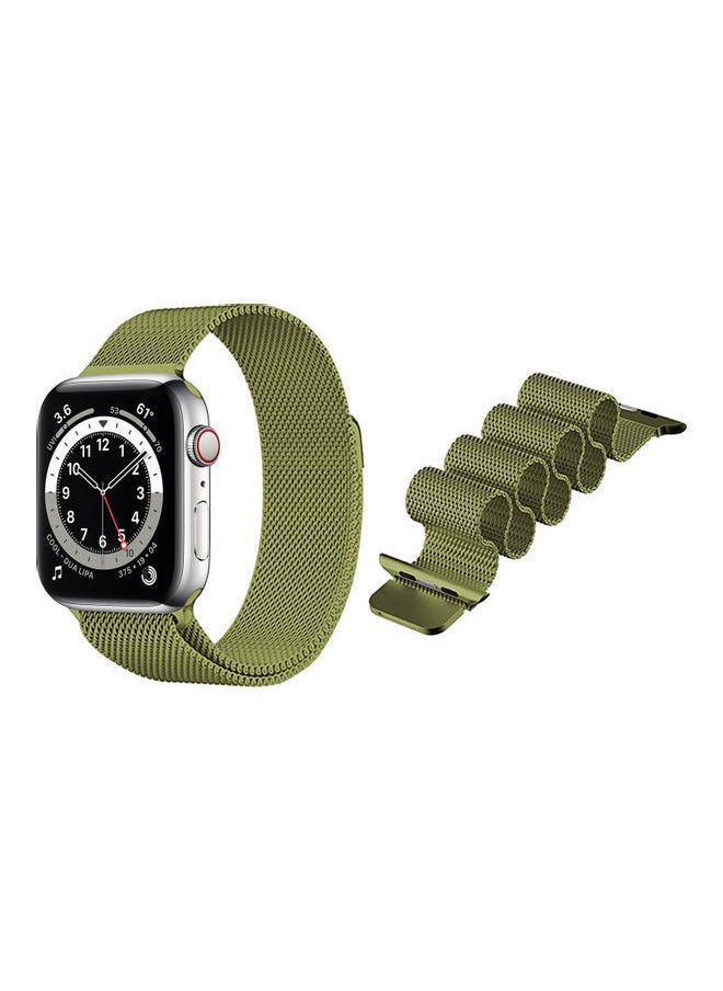 NIBEMINENT - Milanese Replacement Band for Apple Watch Grass Green - Image 1