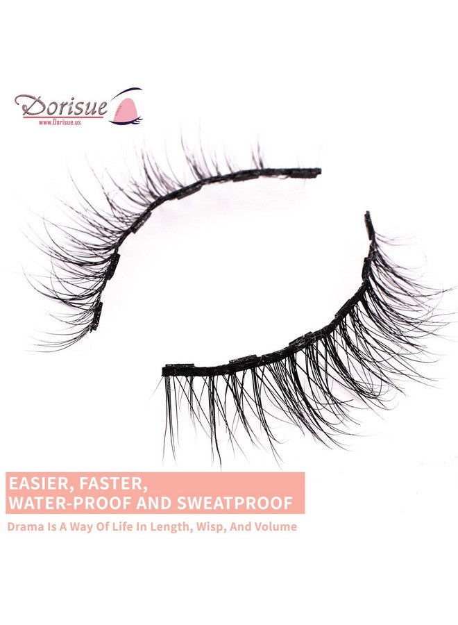 Dorisue Natural Magnetic Lashes Short Magnetic Eyelashes Natural Look Luxe Cat Eyes Natural Medium Long Lashes Flare Style - Image 4