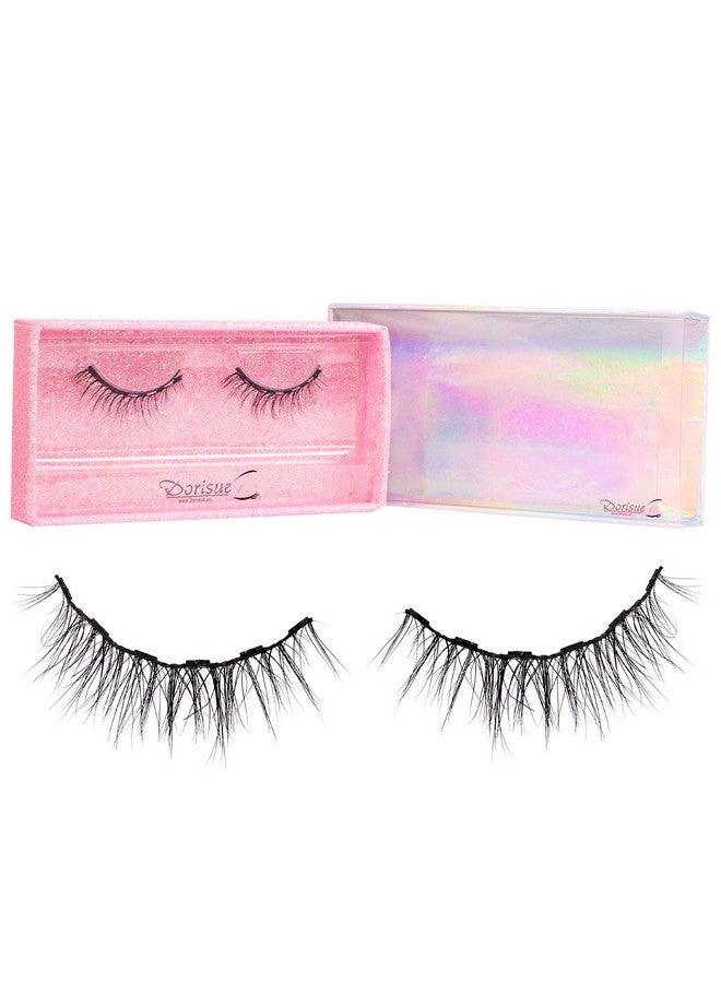 Dorisue Natural Magnetic Lashes Short Magnetic Eyelashes Natural Look Luxe Cat Eyes Natural Medium Long Lashes Flare Style - Image 2
