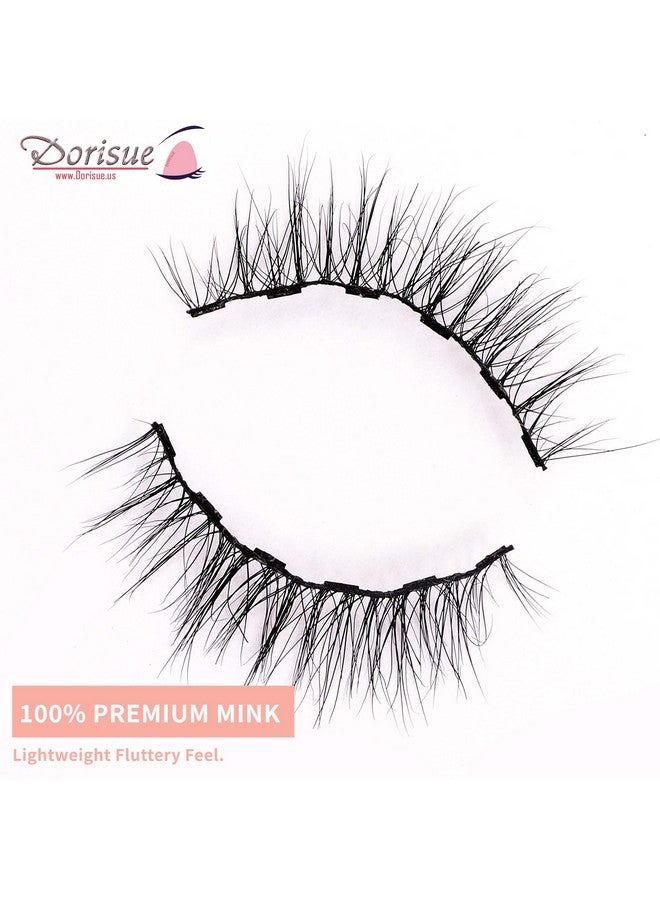 Dorisue Natural Magnetic Lashes Short Magnetic Eyelashes Natural Look Luxe Cat Eyes Natural Medium Long Lashes Flare Style - Image 5