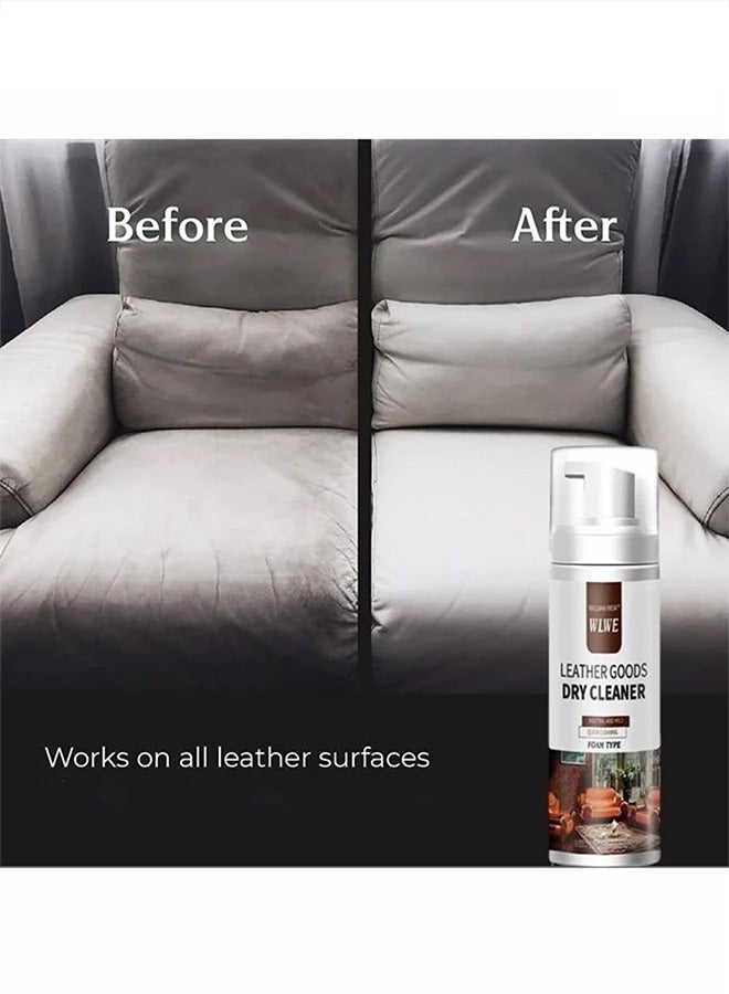WILLIAM WEIR Leather Goods Dry Cleaner- Foam Cleaner Cleaning Remove Dirt Stain and Grime Suitable for Car Interiors Seats Furniture Couches Sofa Shoes Boots Bags and More 200ml - Image 4