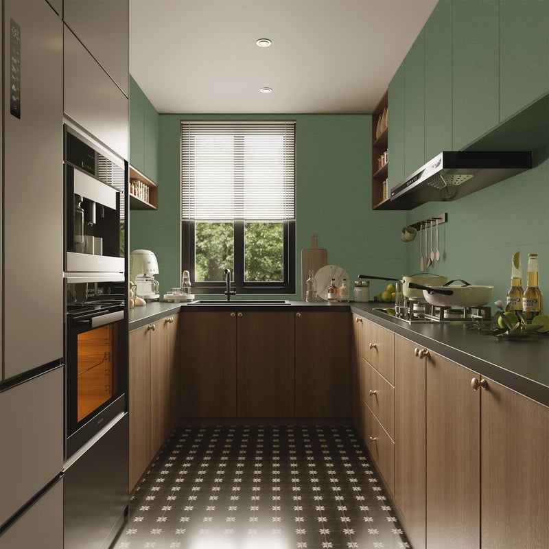 practicalws Green Peel and Stick Wallpaper 118.1''x17.7'' Green Contact Paper for Cabinets and Drawers with Tools, Removable Self Adhesive Thicken Wall Paper for Home Wall Decoration and Covering Old Furniture - Image 5