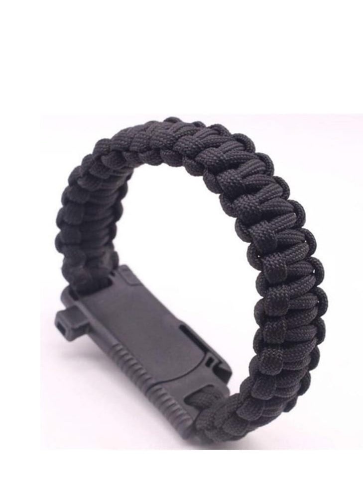 Generic - 5*1 Professional Multi-Purpose Survival Bracelet Includes Compass and Whistle with Fire Starter Stone and Loud Whistle Perfect for Camping, Hiking, Fishing - Image 1