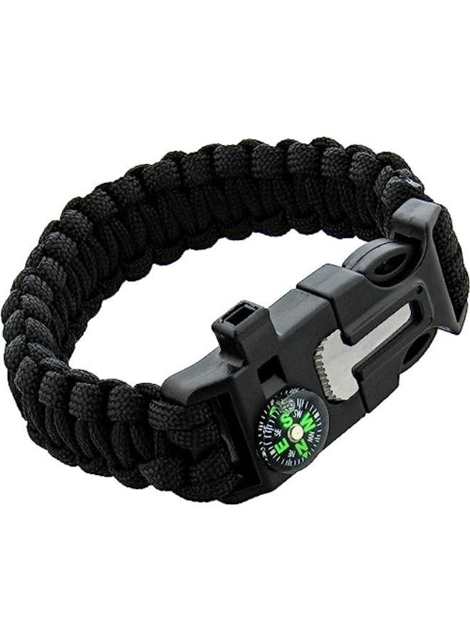 5*1 Professional Multi-Purpose Survival Bracelet Includes Compass and Whistle with Fire Starter Stone and Loud Whistle Perfect for Camping, Hiking, Fishing - Image 2