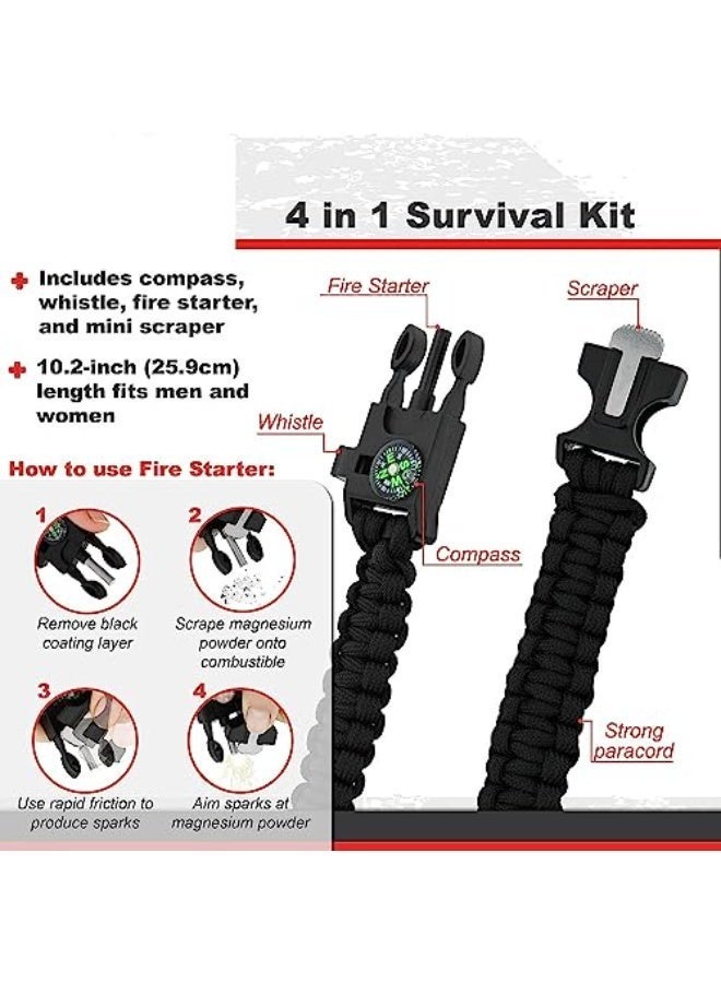 5*1 Professional Multi-Purpose Survival Bracelet Includes Compass and Whistle with Fire Starter Stone and Loud Whistle Perfect for Camping, Hiking, Fishing - Image 5
